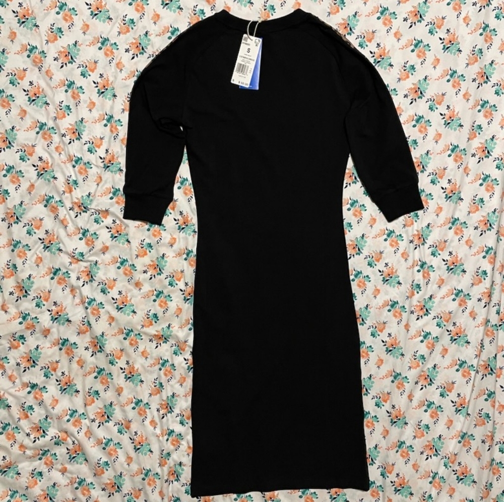 Adidas 3 stripes dress black leopard women's size SMALL - Picture 3 of 6